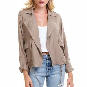 Jack by BB Dakota Revolve Always & Forever Lightweight Jacket M Tan Taupe‎